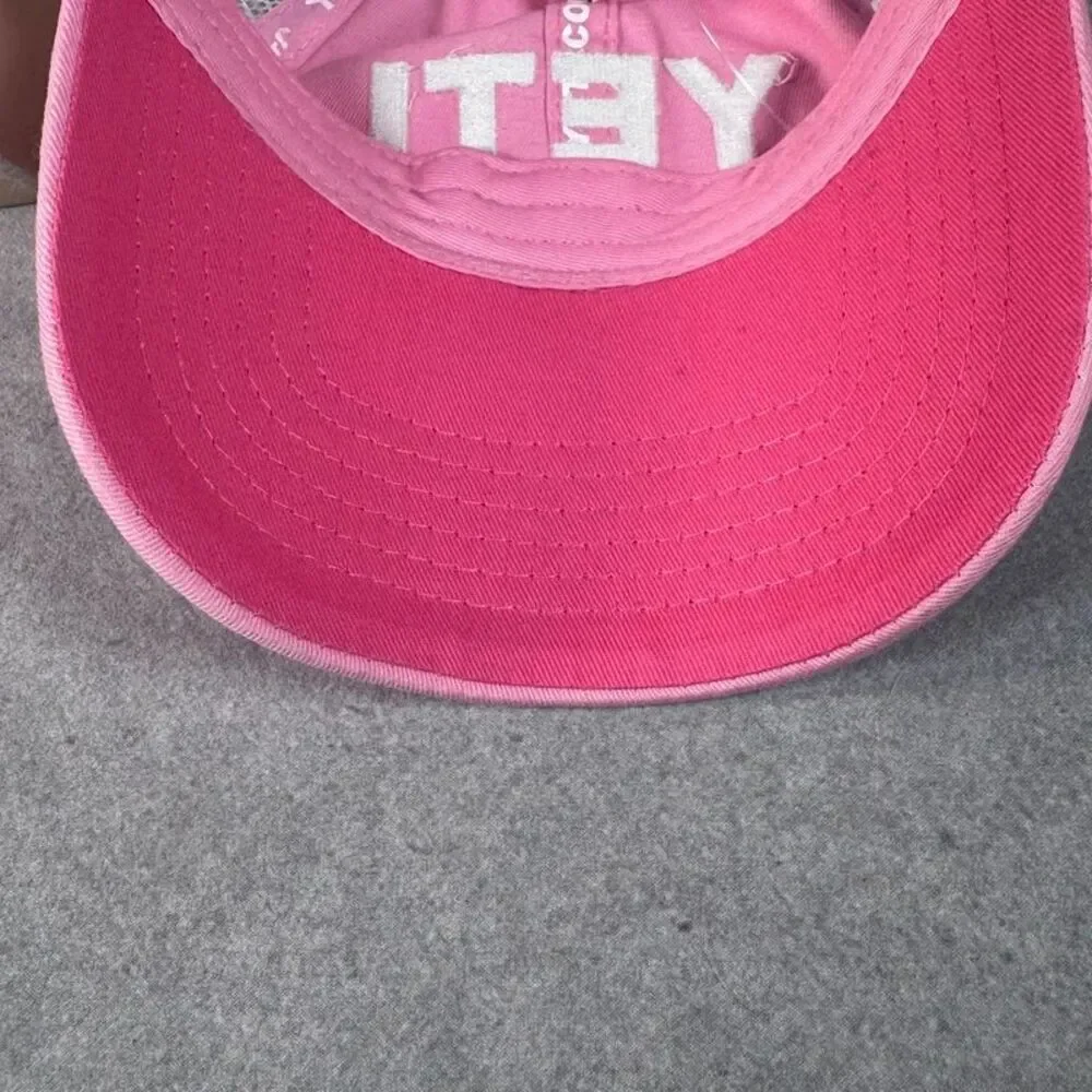Yeti Coolers Hat Limited Edition Pink Adjustable Trucker Snap Back Mesh Cap